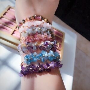 14K GP  (Birthstone) Gemstone Bracelet tourmaline /Fire Labradorite bracELET